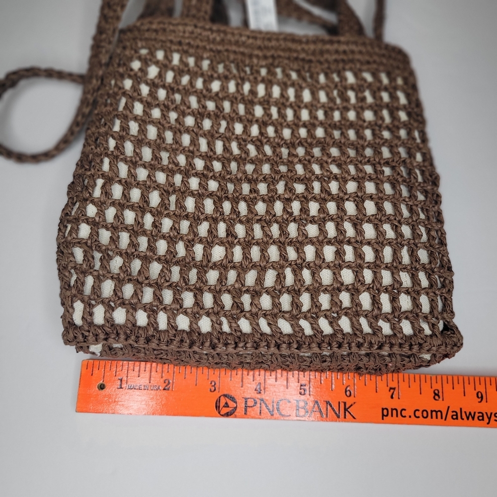 Madewell Small Transport Crossbody Bag Straw Edition Dried Maple Resortwear Boho - Picture 5 of 9